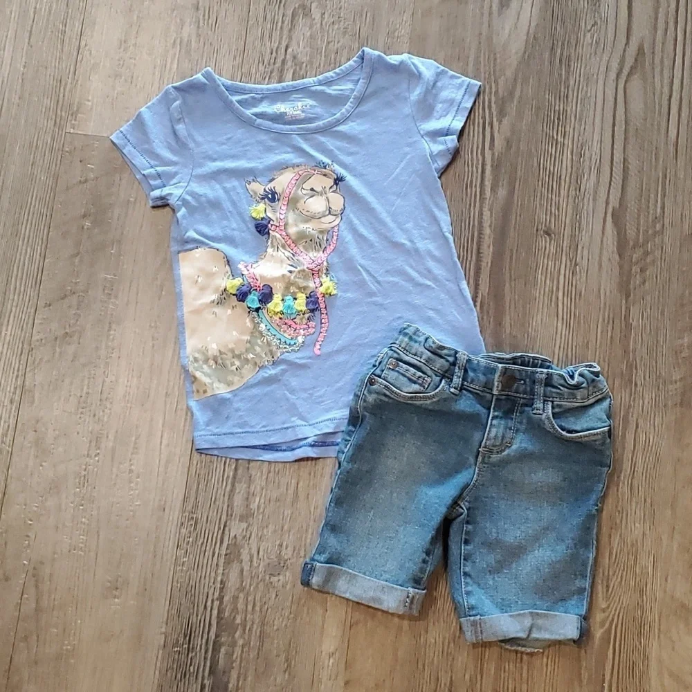 Cherokee/Arizona Jeans Co. Camel T-Shirt with Matching Shorts Size 4